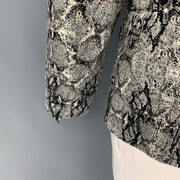 JUST CAVALLI Grey Black Snake Skin Print Cotton Blend Peak Lapel Sport Coat - Picture 4 of 7